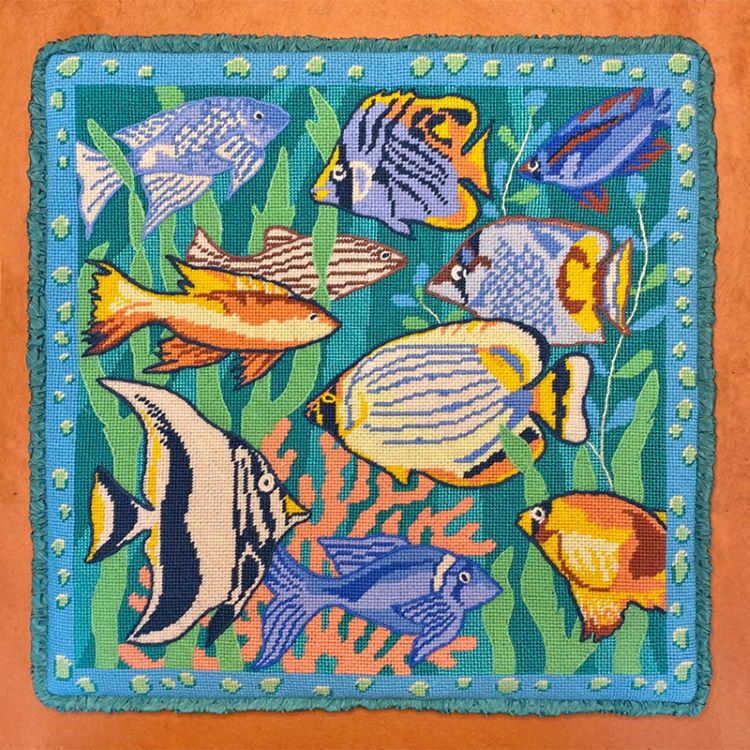 Tropical Fish Tapestry Needlepoint Kit - Glorafilia