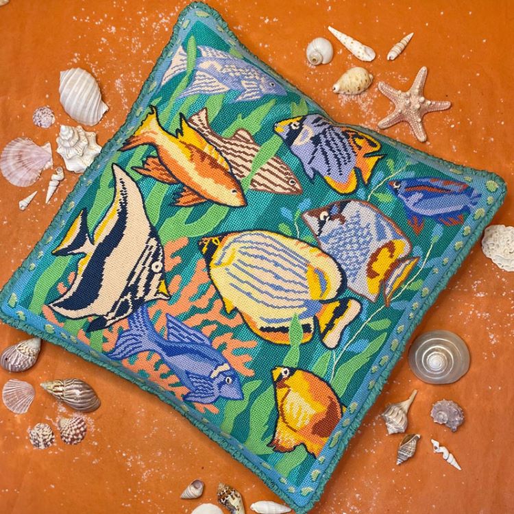 Tropical Fish Tapestry Needlepoint Kit - Glorafilia