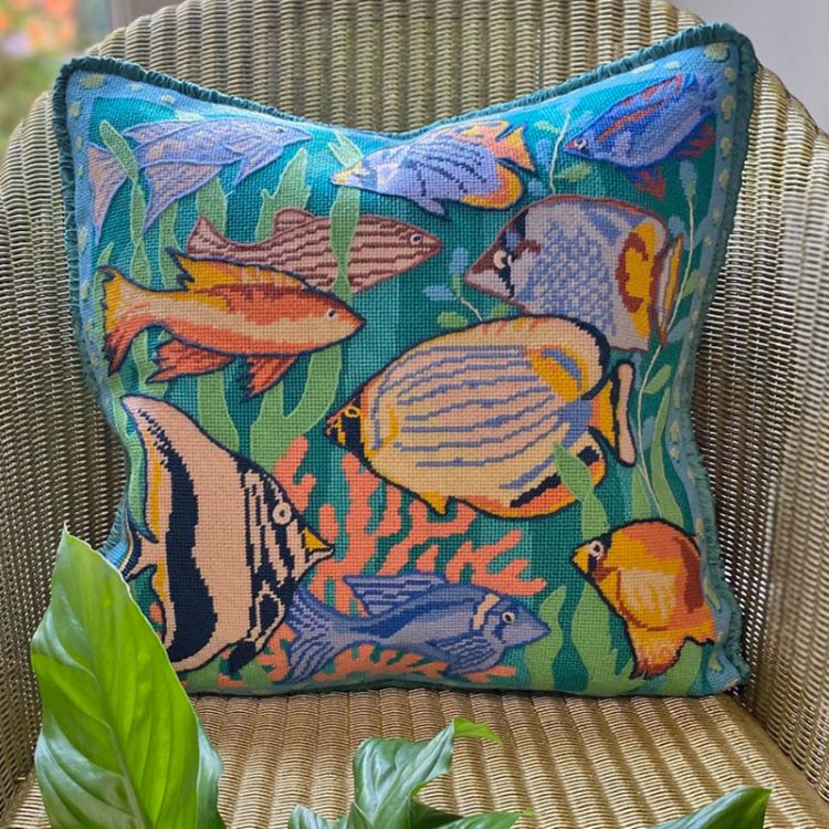 Tropical Fish Tapestry Needlepoint Kit - Glorafilia