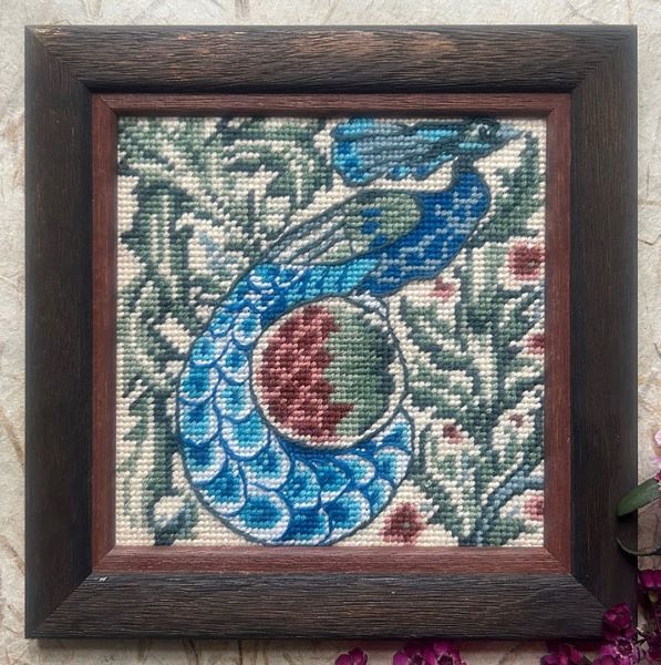 William de Morgan Peacock Tapestry Kit, Needlepoint Kit - Glorafilia