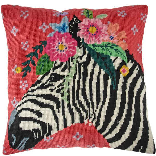 Zebra Tapestry Kit Cushion (with cushion back)