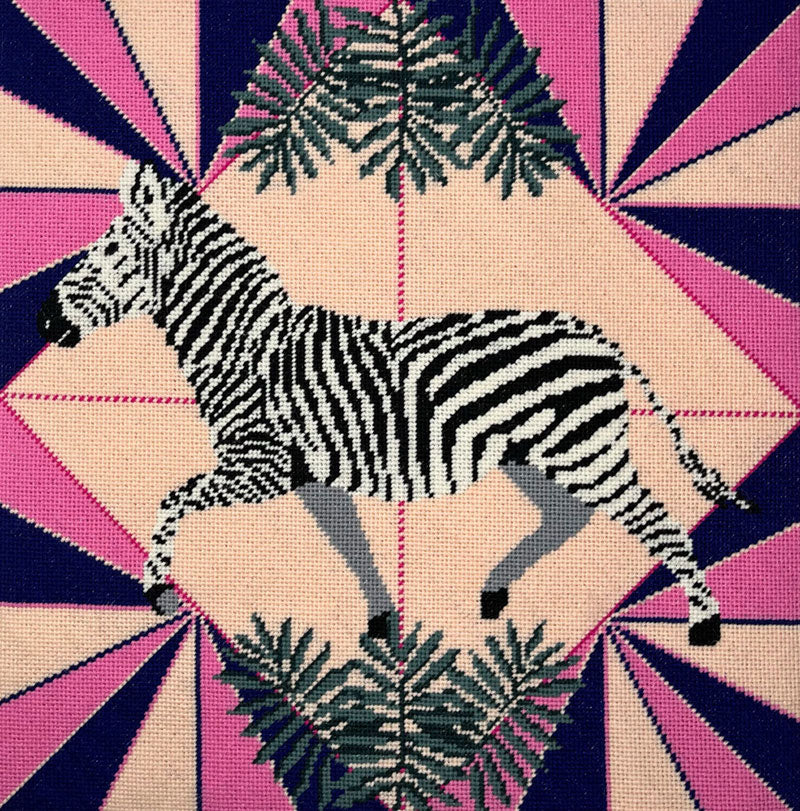 Zebra Tapestry Kit, Vibrant Wild Things - Appletons (12 holes per inch)