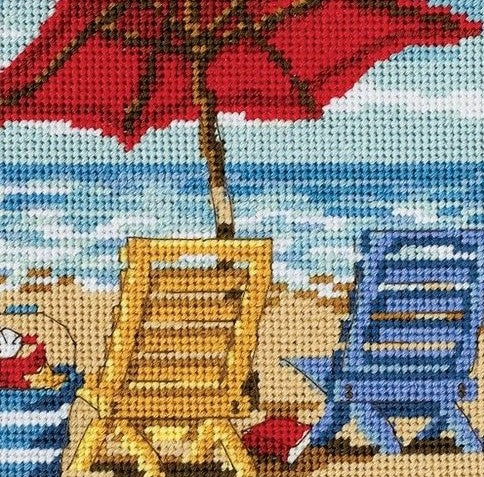 Beach Chair Trio Tapestry Kit - Dimensions Needlepoint