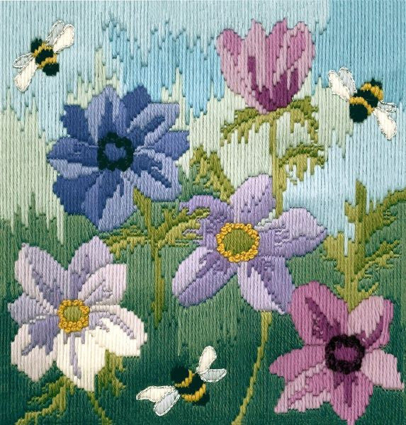 Anemones Long Stitch Kit - Derwentwater Designs