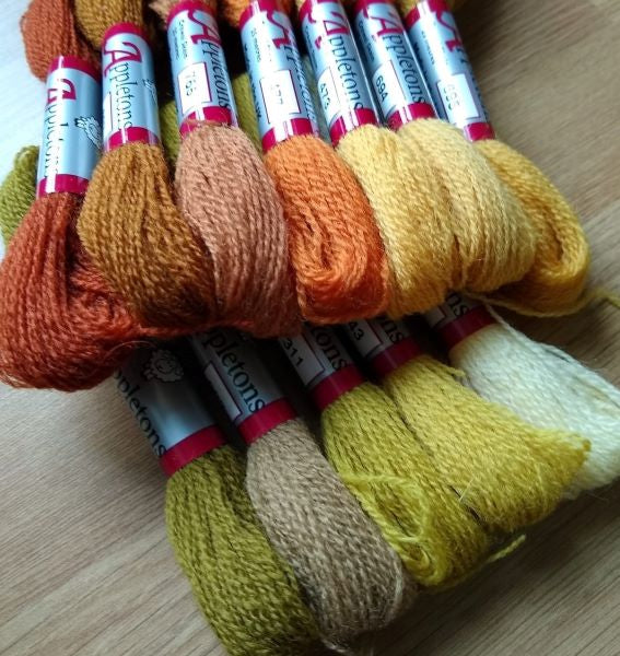 Appletons Tapestry Wool / Crewel Wool - Autumn - set of 12