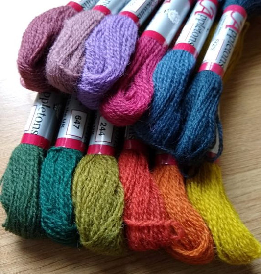 Appletons Tapestry Wool / Crewel Wool - Jacobean - set of 12