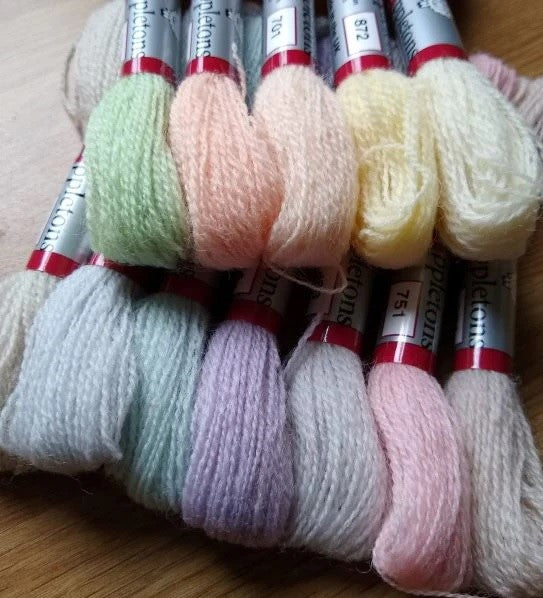 Appletons Tapestry Wool / Crewel Wool - Pastels - set of 12