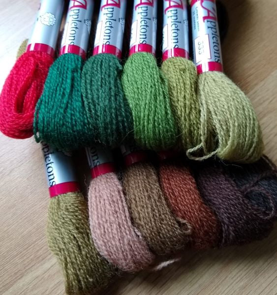 Appletons Tapestry Wool / Crewel Wool - Woodland - set of 12