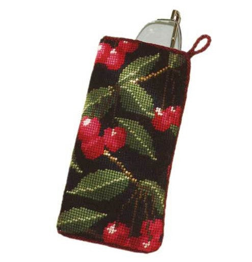 Black Cherries Glasses Case Tapestry Kit - Cleopatra's Needle