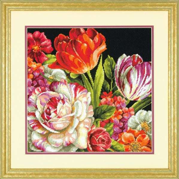 Bouquet on Black Tapestry Kit - Dimensions Needlepoint