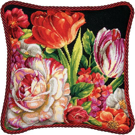 Bouquet on Black Tapestry Kit - Dimensions Needlepoint