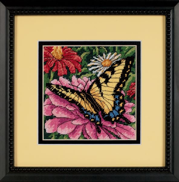 Butterfly on Zinnias Needlepoint Tapestry Kit - Dimensions D07232