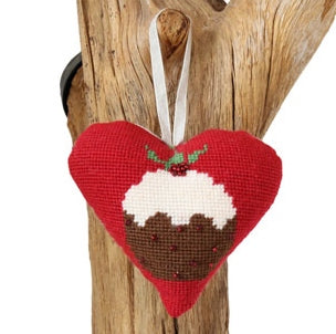 Christmas Pudding Heart Tapestry Kit - Cleopatra's Needle