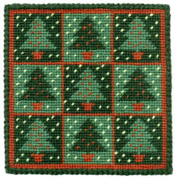 Christmas Trees Tapestry Kit Pincushion - One Off Needlework