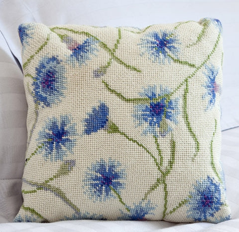 Cornflowers Tapestry Kit, Herb Pillow - Cleopatra's Needle
