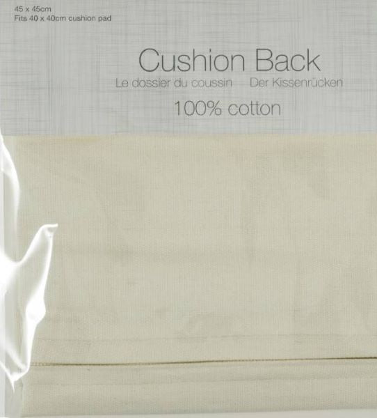 Cushion Back with Zip, 45 x 45cm - Cotton - Cream