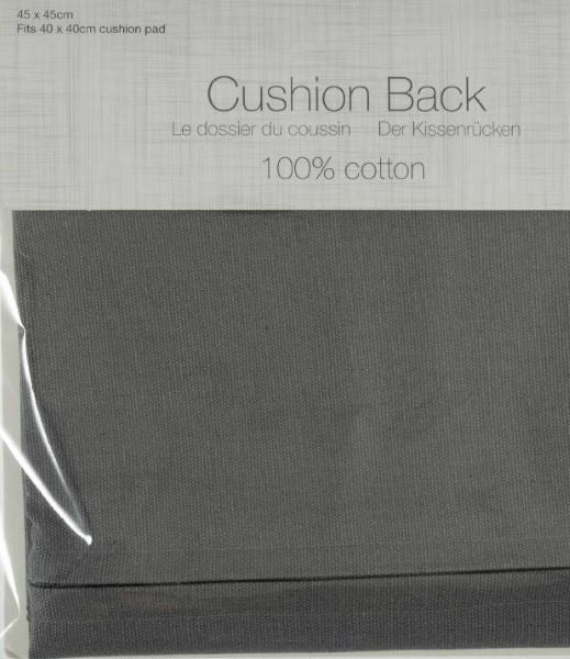 Cushion Back with Zip, 45 x 45cm - Cotton - Grey