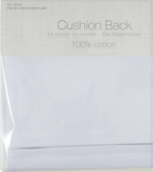 Cushion Back with Zip, 45 x 45cm - Cotton - White