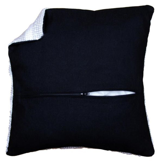 Cushion Back with Zip, 45 x 45cm - Cotton - Black