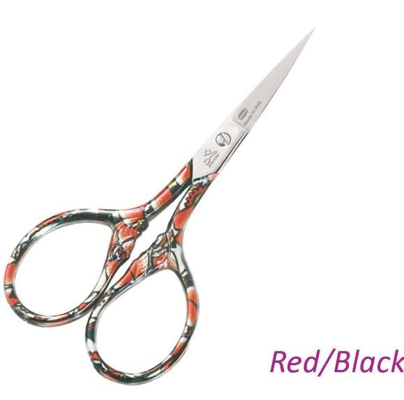 Lion Tail Red/Black Embroidery Scissors - Premax Optima - 9cm