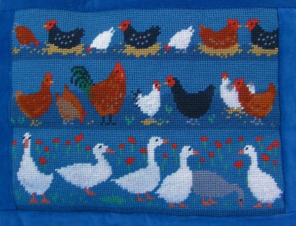 Farm Birds Needlepoint Tapestry Kit - The Fei Collection