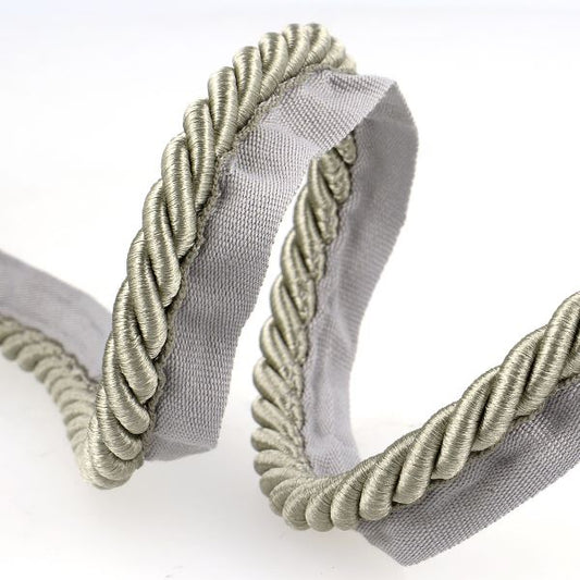 Cushion Trimming Cord, Flanged Twist Piping Cord - Grey