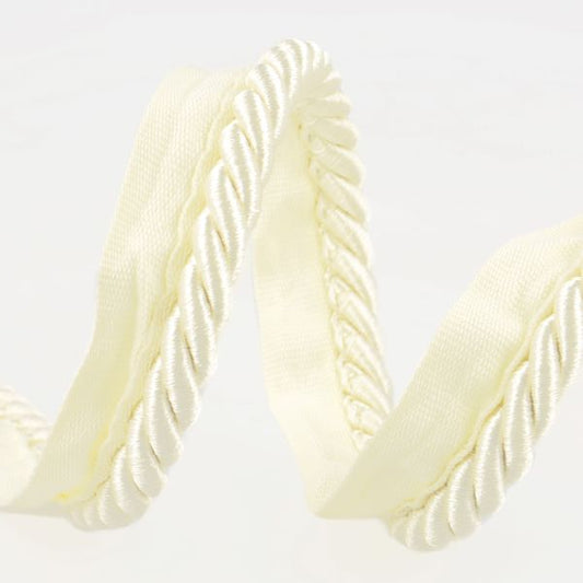 Cushion Trimming Cord, Flanged Twist Piping Cord - Ivory