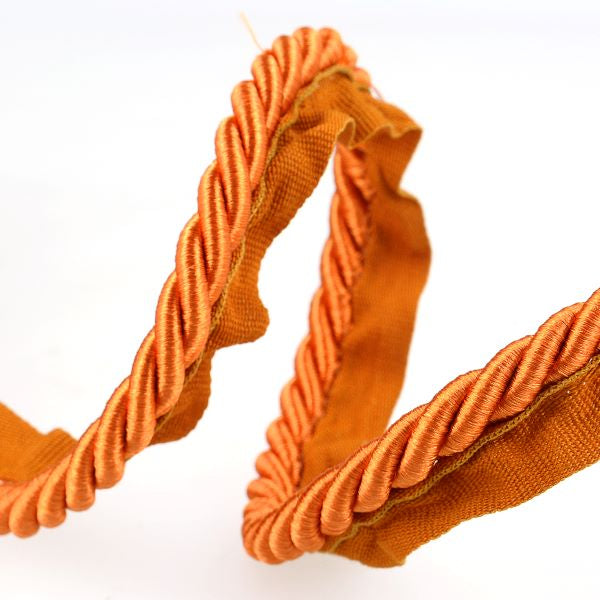 Cushion Trimming Cord, Flanged Twist Piping Cord - Burnt Orange