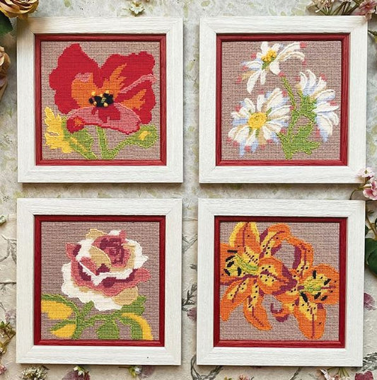 Fragrant Flowers Tapestry Kit, Needlepoint Kit Set - Glorafilia