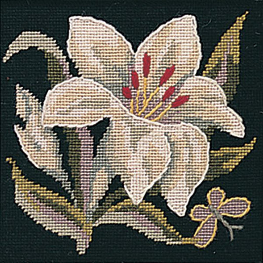 Mini Lily Tapestry Kit, Needlepoint Kit - Glorafilia