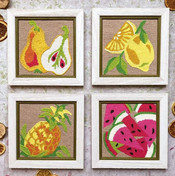 Luscious Fruit Tapestry Kit, Needlepoint Kit Set - Glorafilia