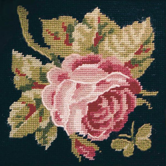 Mini Rose Tapestry Kit, Needlepoint Kit - Glorafilia