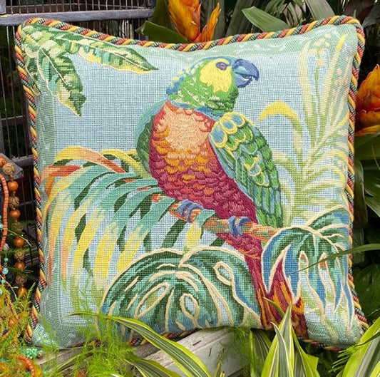 Tropical Parrot Tapestry Kit, Needlepoint Kit - Glorafilia