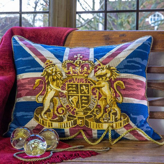 Union Jack Tapestry Kit, Needlepoint Kit - Glorafilia