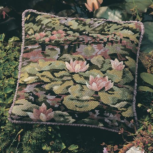 Waterlilies Tapestry Kit, Needlepoint Kit - Glorafilia