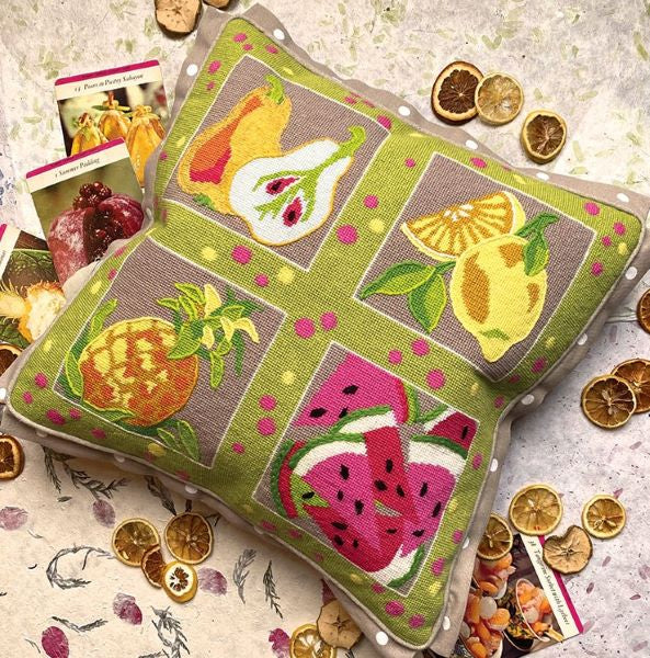 Luscious Fruit Tapestry Kit, Needlepoint Kit Set - Glorafilia