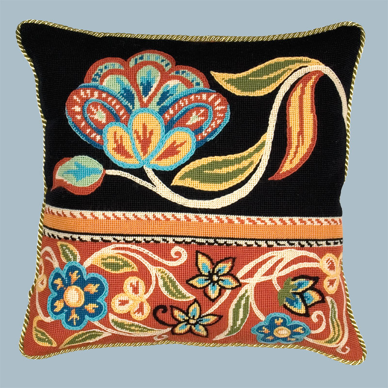 Tapestry Needlepoint Kit orders – Kelim Terracotta - Premium Tapestry Kit Cushion Front - Glorafilia