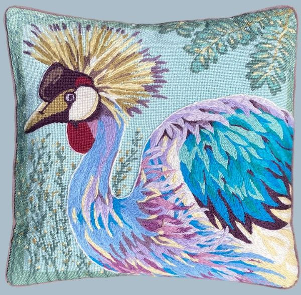 Purple Crane Tapestry Kit, Needlepoint Kit - Glorafilia