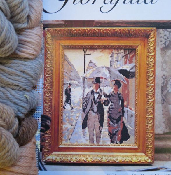 Paris on a Rainy Day Tapestry Kit, Needlepoint Kit - Glorafilia