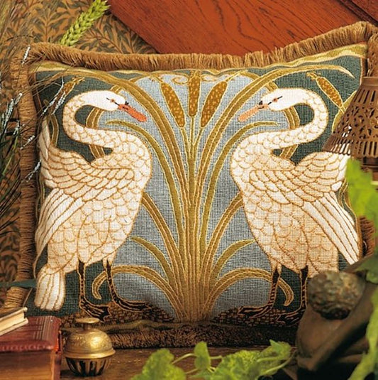 Swans Tapestry Kit, Needlepoint Kit - Glorafilia