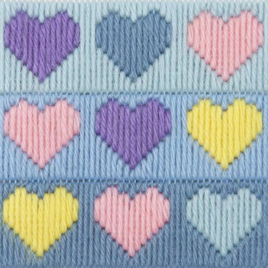 Hearts Long Stitch Kit - Anchor 1st Kit