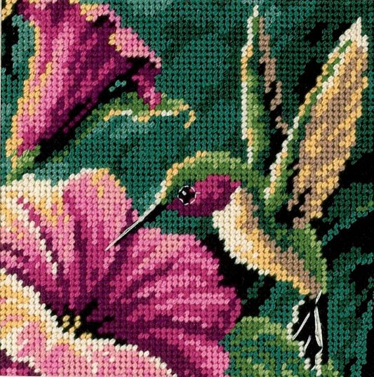 Hummingbird Drama Needlepoint Tapestry Kit - Dimensions D07210