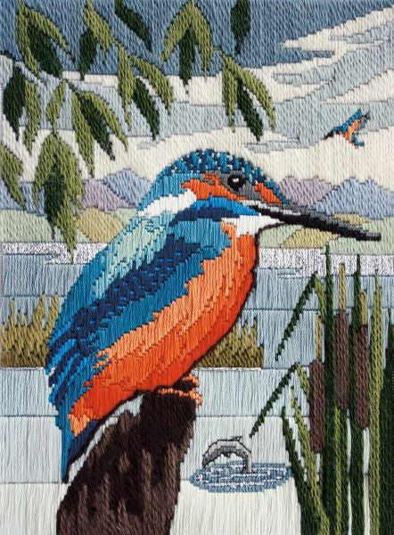 Kingfisher Long Stitch Kit - Derwentwater Designs