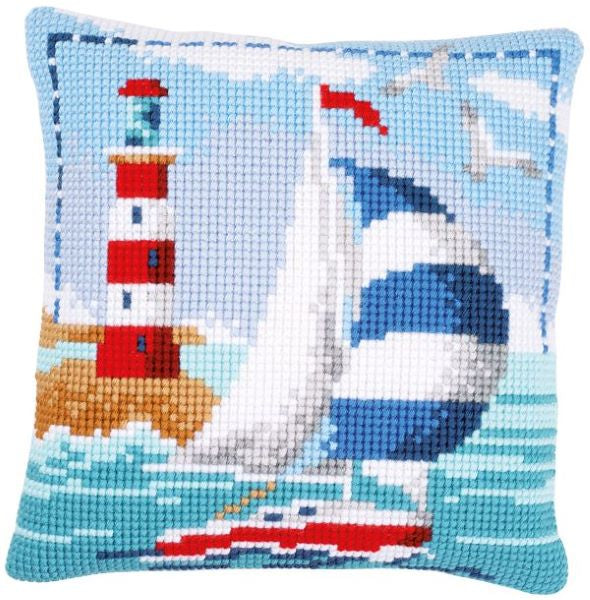 Lighthouse and Sailboat CROSS STITCH TAPESTRY Kit, Vervaco PN-0021781