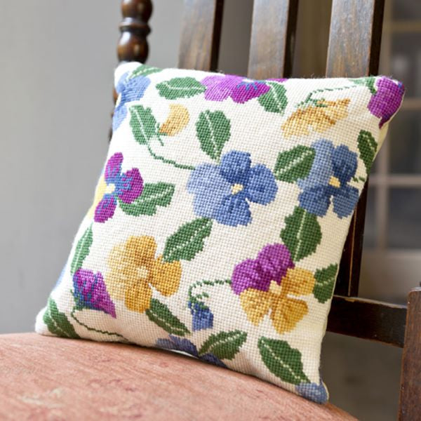 Pansy Garden Tapestry Kit, Herb Pillow - Cleopatra's Needle