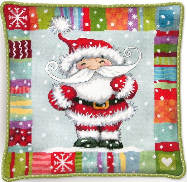 Patterned Santa Tapestry Kit - Dimensions Needlepoint