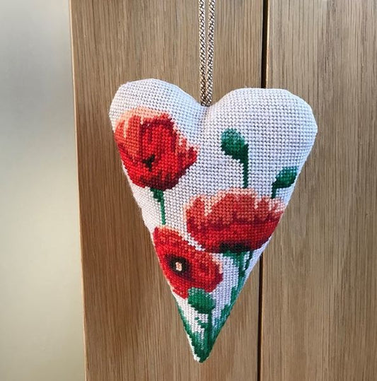 Red Poppy Heart Tapestry Kit - Cleopatra's Needle