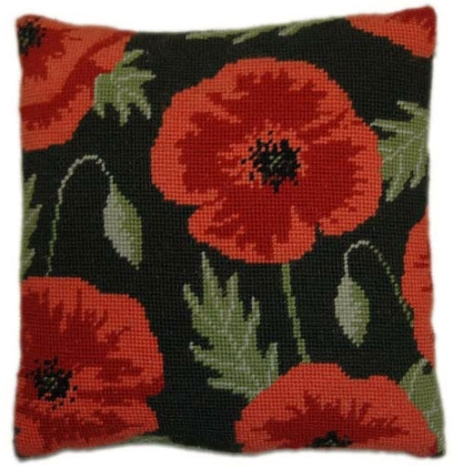 Red Poppy Tapestry Kit, Herb Pillow - Cleopatra's Needle