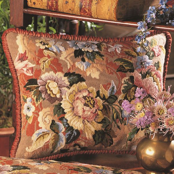 Rococo Flowers Tapestry Kit, Needlepoint Kit - Glorafilia