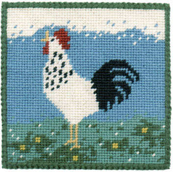 Rooster Tapestry Kit Pincushion - One Off Needlework